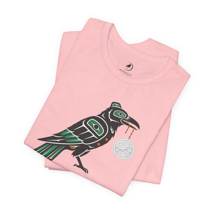 Raven Totem Graphic Tee — Northwest Tribal Bird Design