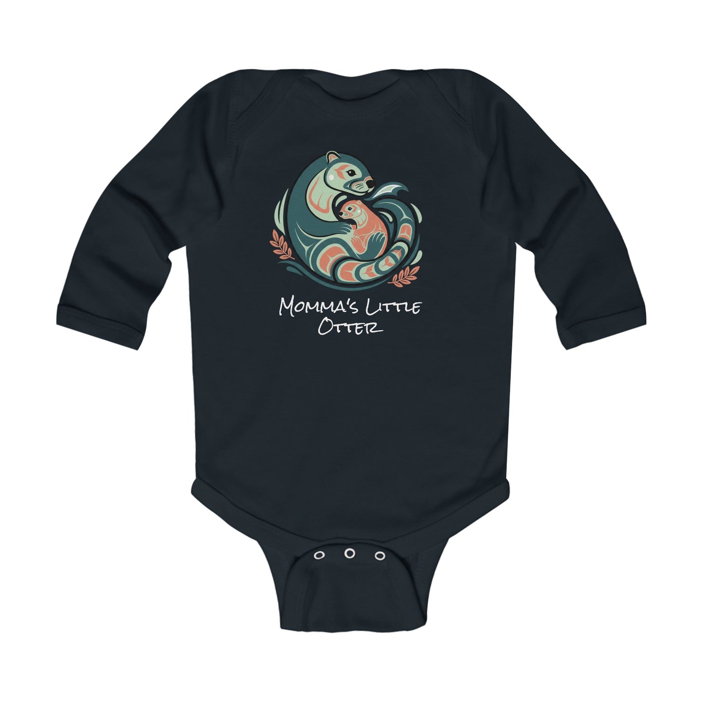 Momma's Little Otter Infant Bodysuit — "Cradled With Love" Long Sleeve Baby Onesie