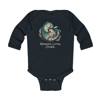 Momma's Little Otter Infant Bodysuit — "Cradled With Love" Long Sleeve Baby Onesie