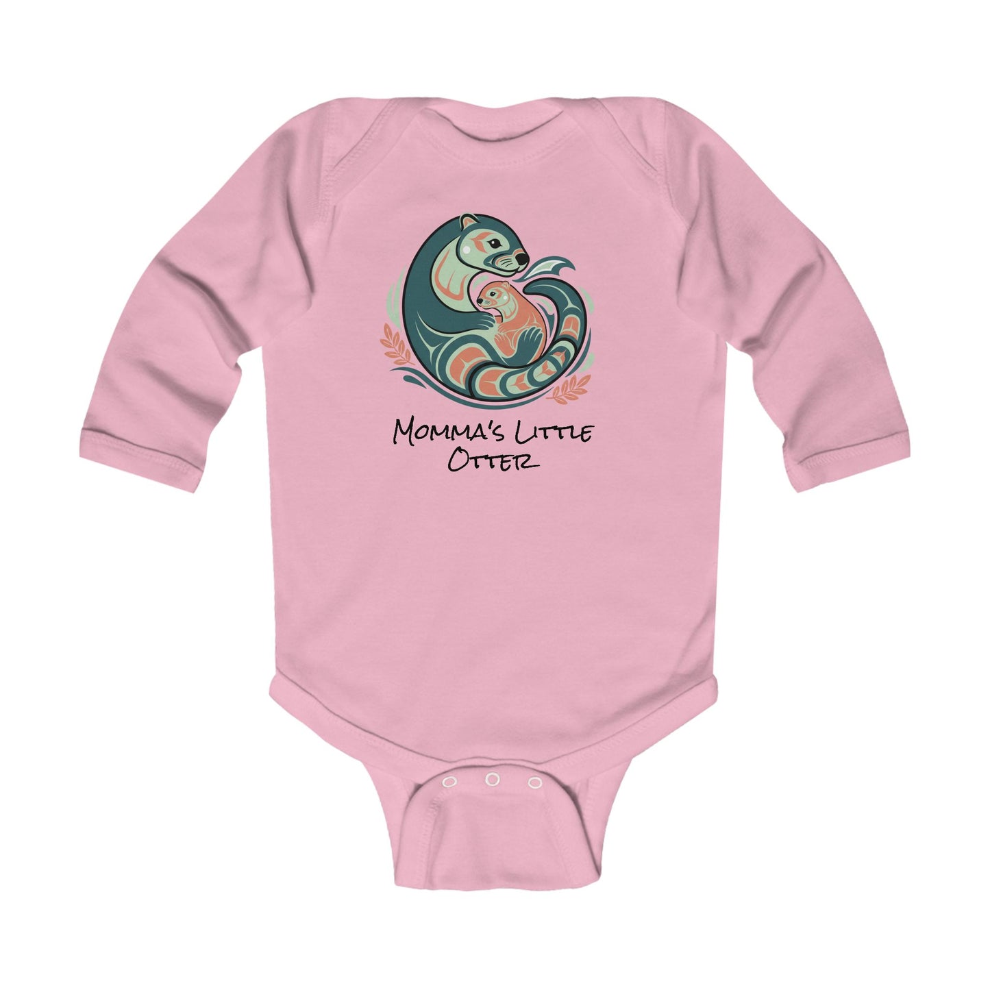 Momma's Little Otter Infant Bodysuit — "Cradled With Love" Long Sleeve Baby Onesie
