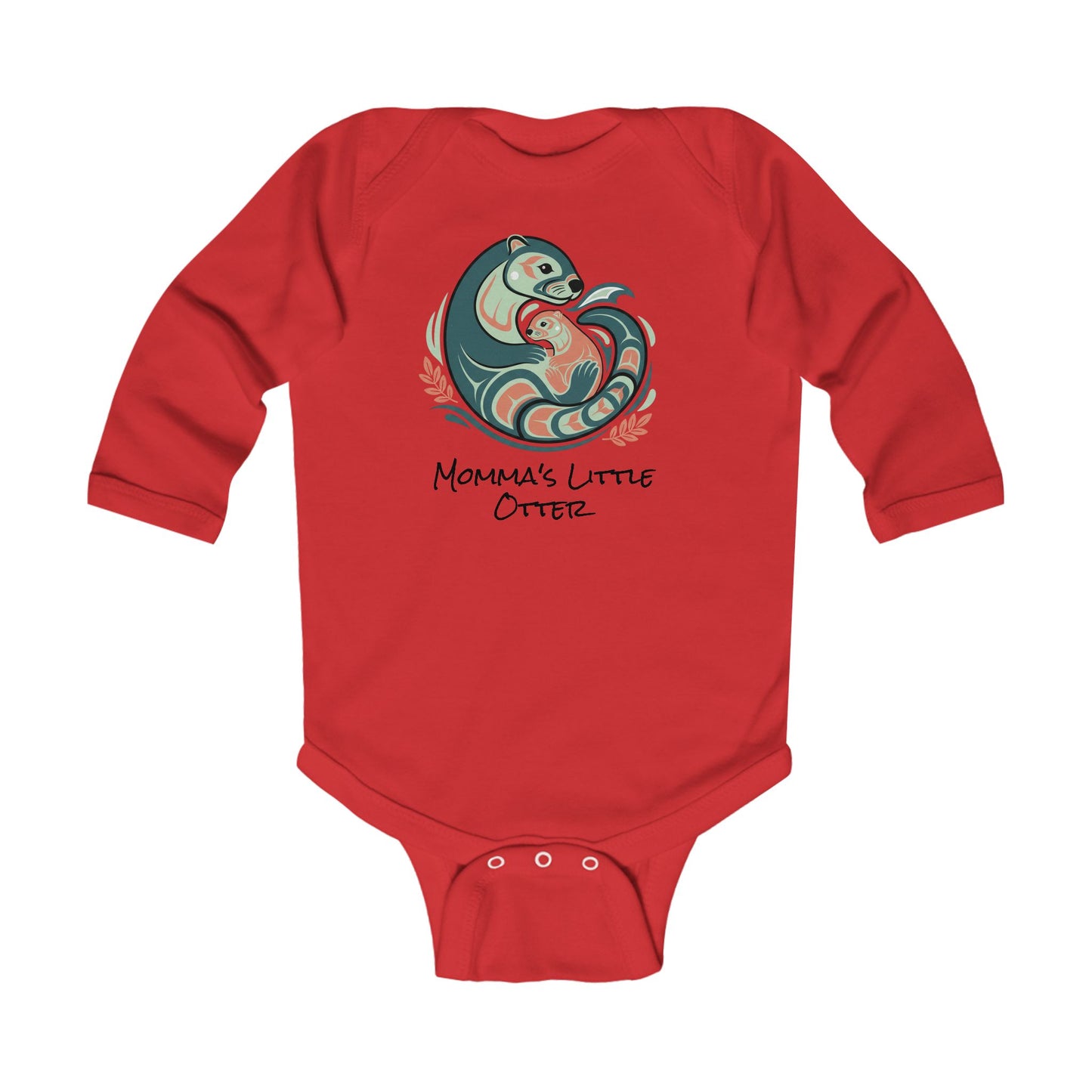 Momma's Little Otter Infant Bodysuit — "Cradled With Love" Long Sleeve Baby Onesie