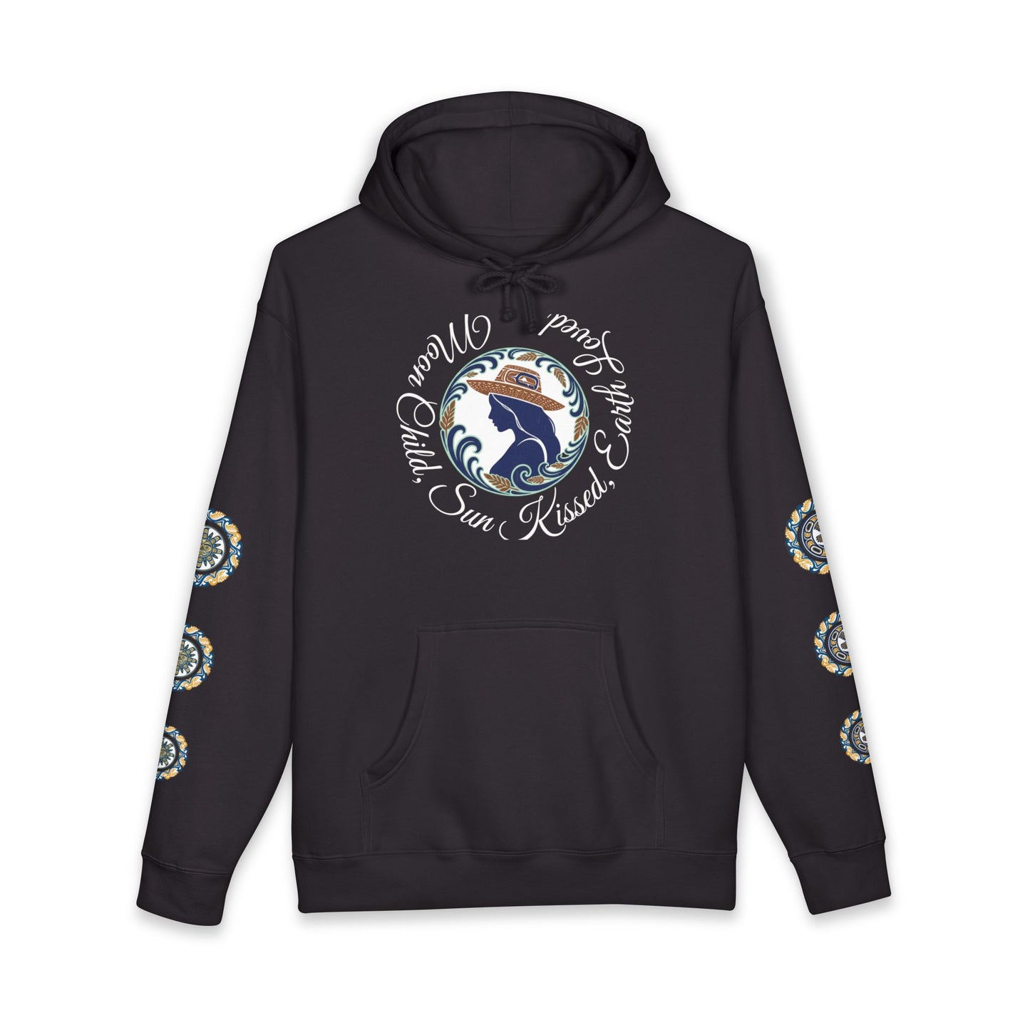 Moon Child Hoodie — Coast Salish Celestial Graphic Hooded Sweatshirt