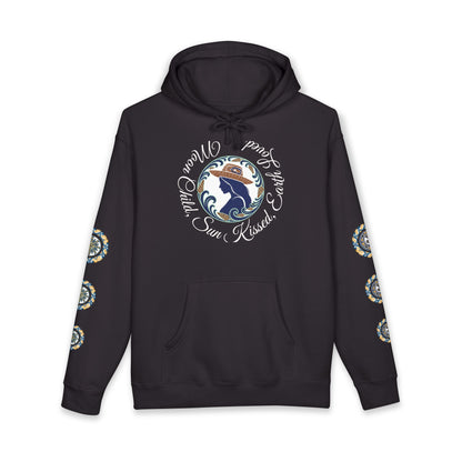 Moon Child Hoodie — Coast Salish Celestial Graphic Hooded Sweatshirt
