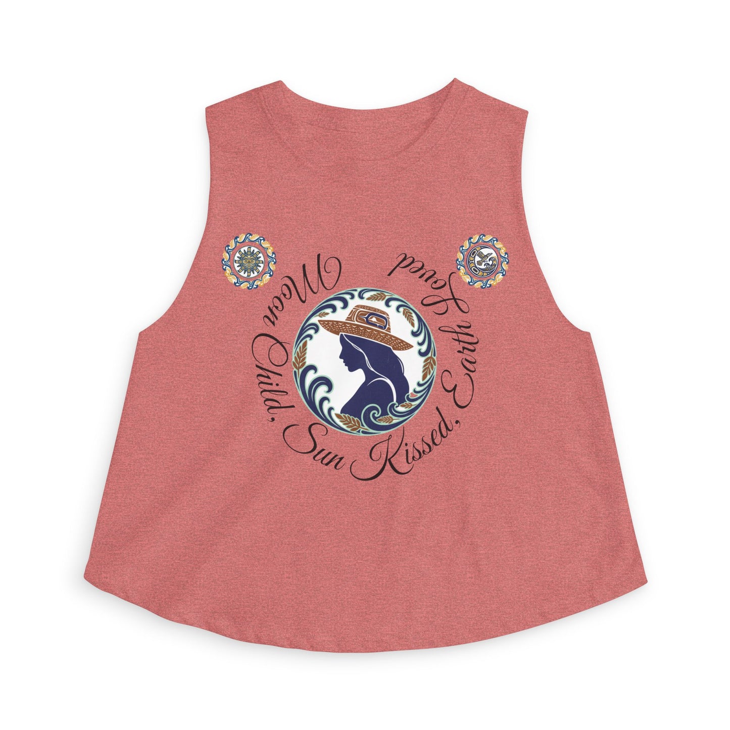 Crop Top — "Moon Child" Coast Salish Celestial Graphic
