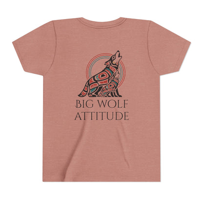 Youth Little Wolf Spirit Tee — "Little Wolf Spirit / Big Wolf Attitude" Kids Graphic T-Shirt